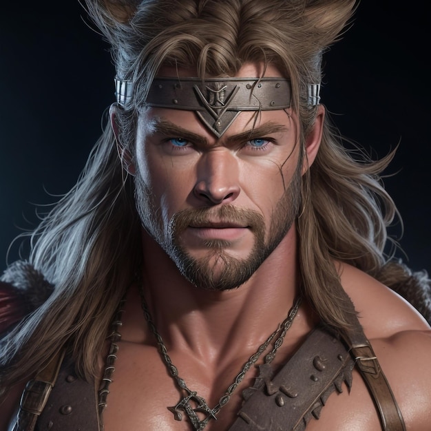 Photo chris hemsworth as a barbarian from dungeon