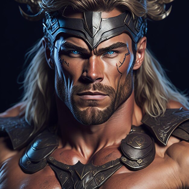 Foto chris hemsworth come un barbaro del dungeon