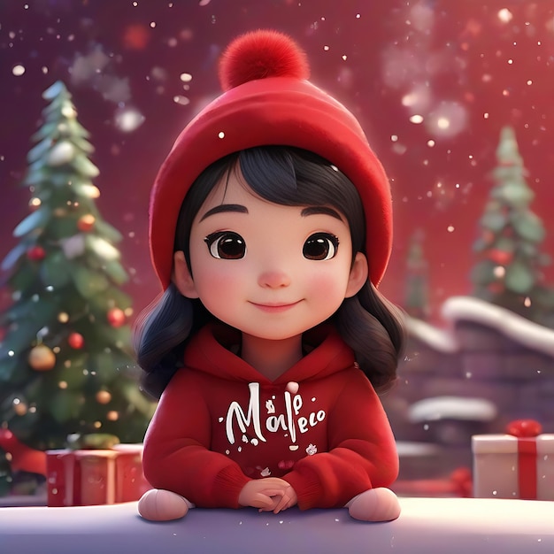 Chrismas girl 3d for new year