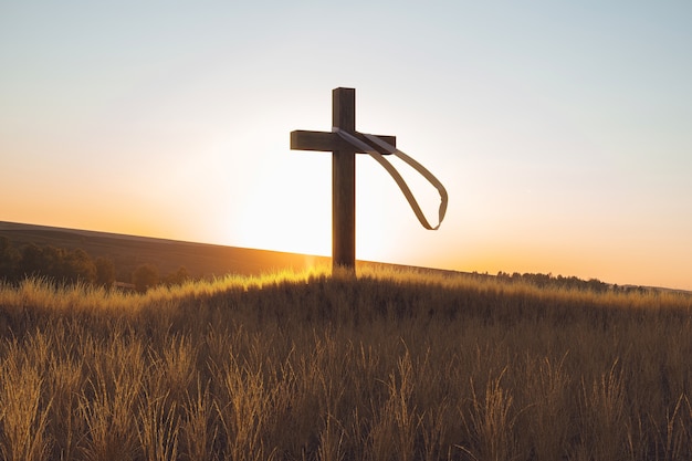 Foto christelijk kruis in de natuur