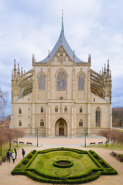 Christian Catholic Cathedral of St Barbara in Kutna Hora in early spring