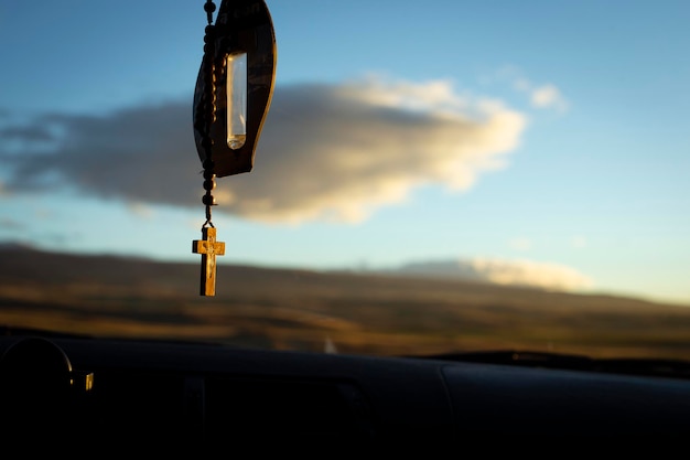 Christian cross in the car