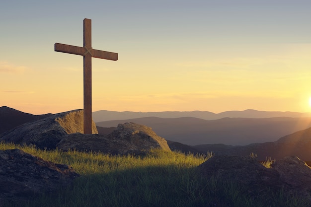 Foto croce cristiana in natura