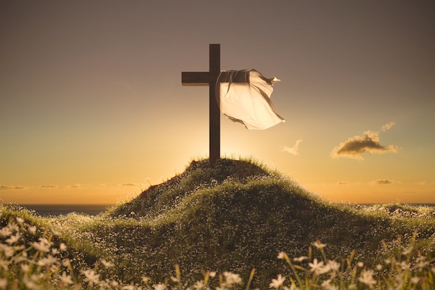 Foto croce cristiana in natura