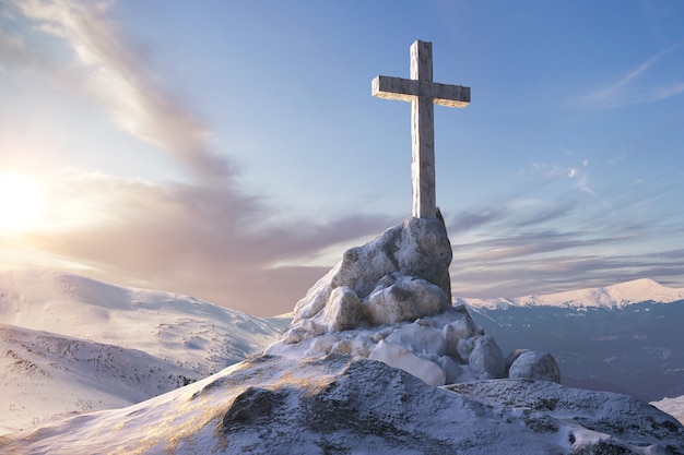 Foto croce cristiana in natura