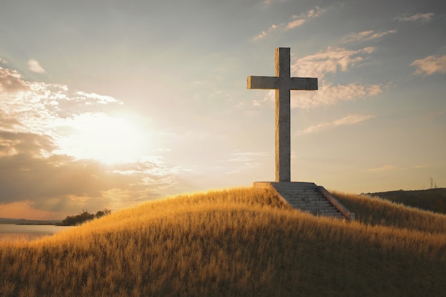 Foto croce cristiana in natura