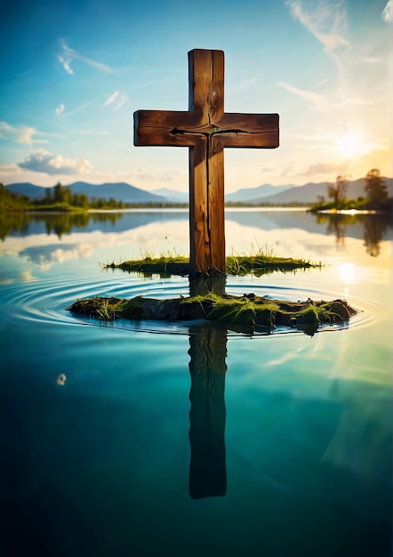 christian cross symbol of christianity baptism and rebirth