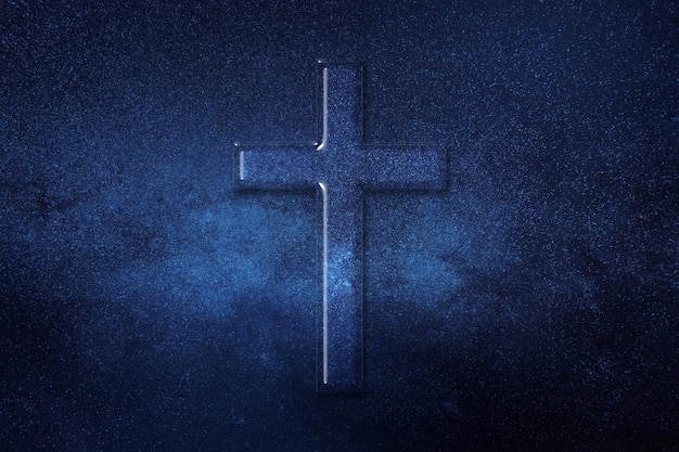 Photo christian cross symbol, religion cross, space background