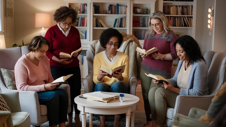 Photo christian women read the scriptures in the house