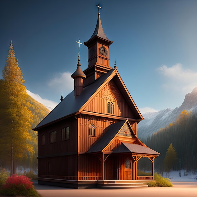 Foto chiesa cristiana in legno