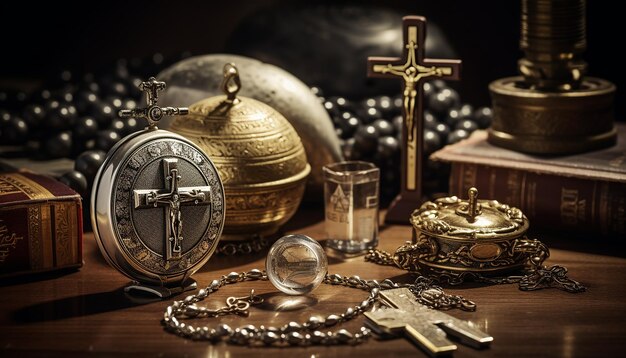 Christianity objects symbols in religious concept