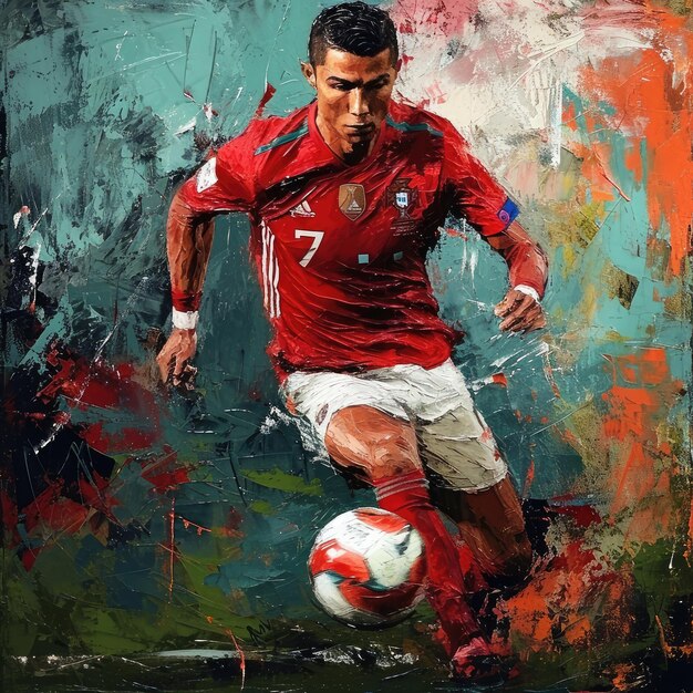 Photo christiano ronaldo playing foot like acorbat