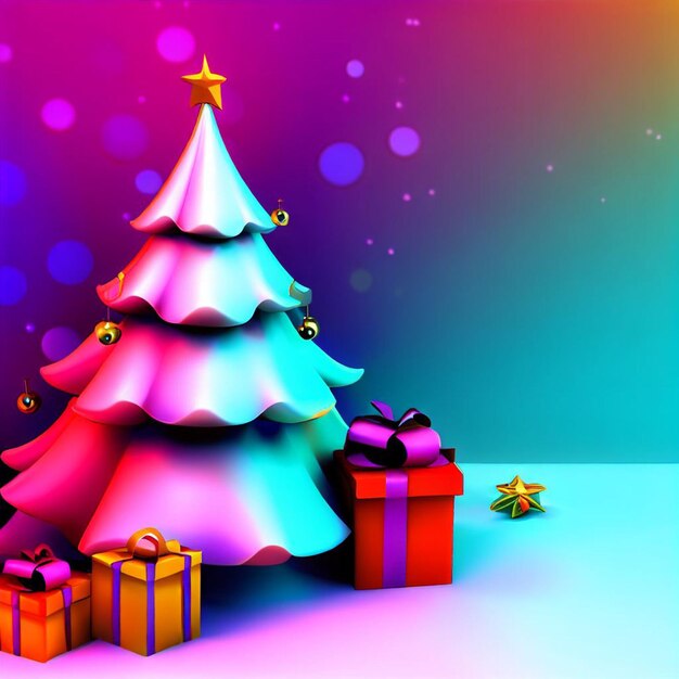 Christmas 3d backgroundfree photos with christmas treegift box