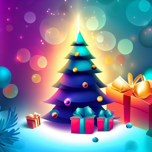 Christmas 3d backgroundfree photos with christmas treegift box