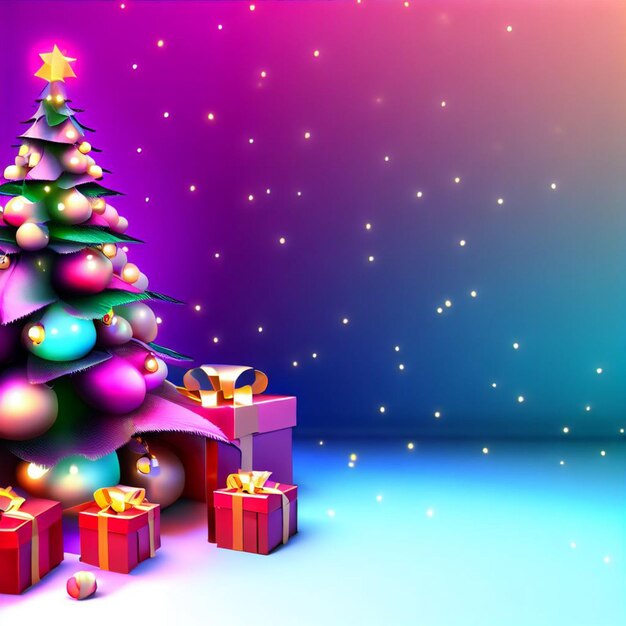 Christmas 3d backgroundfree photos with christmas treegift box