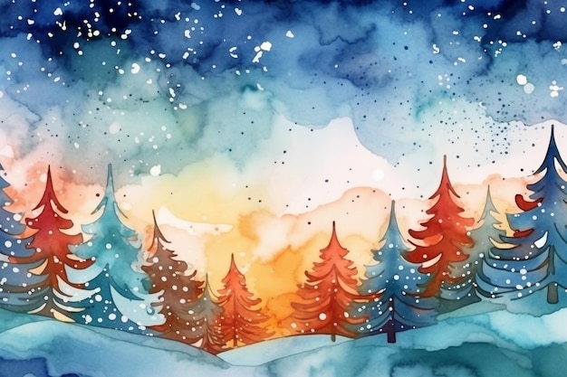 Christmas abstract background water color Generative AI