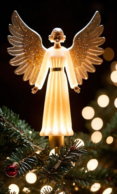 Photo a christmas angel orname on a christmas tree
