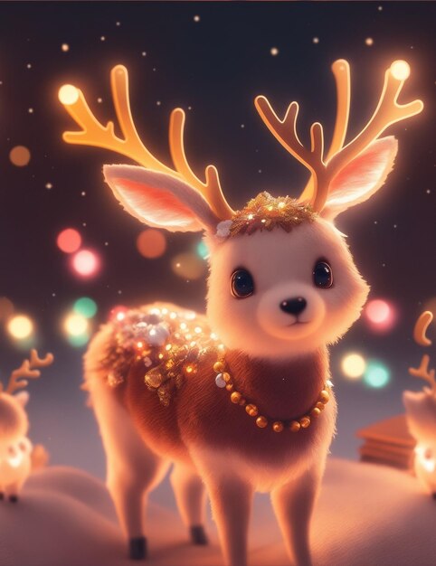 Christmas baby deer