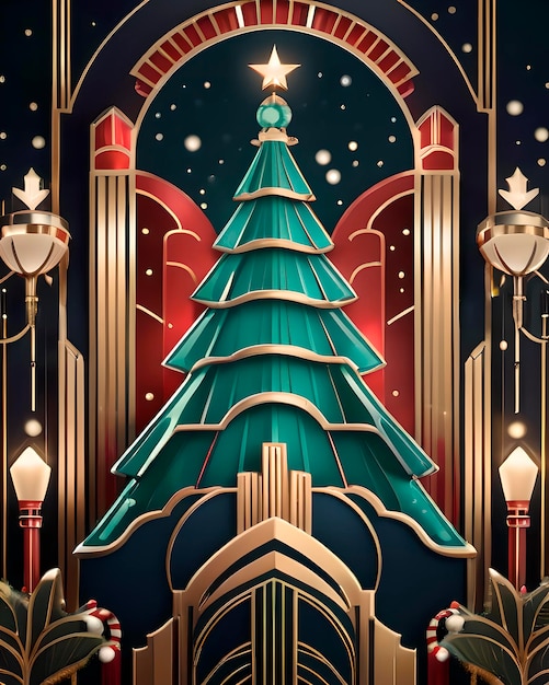 Photo christmas background art deco 4k