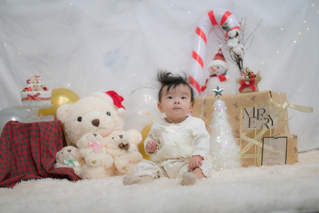 christmas background and baby