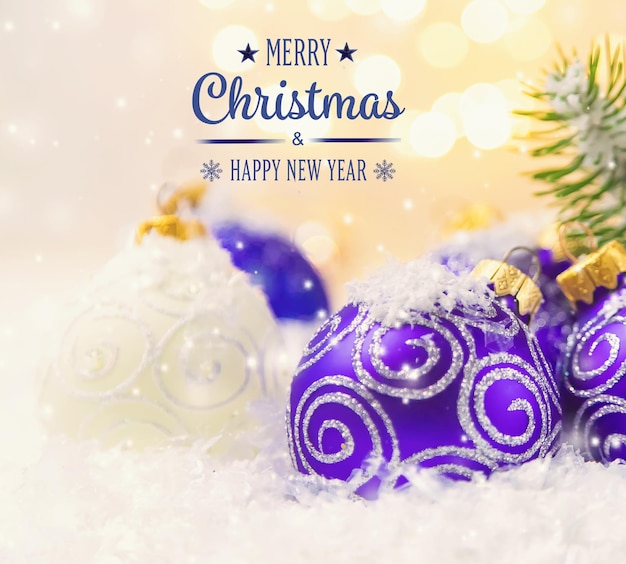 Christmas background and beautiful decor. very peri, Color of the year, 2022, blue, purple, New Year. Selective focus. Holiday.