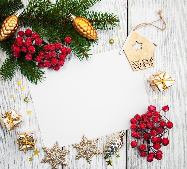 Christmas background - blank paper with decoration