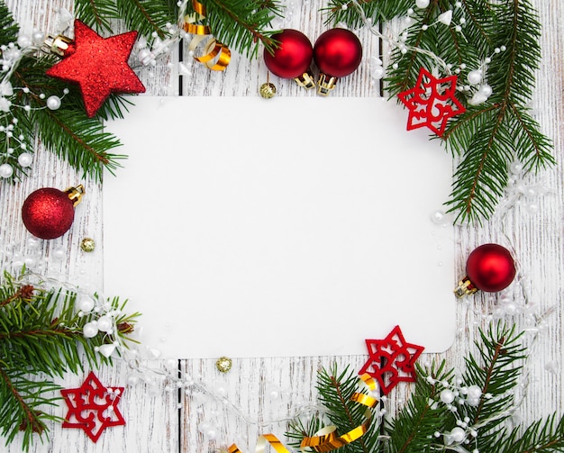 Christmas background - blank paper with decoration