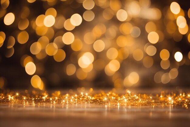 Christmas background of bokeh lights and stars