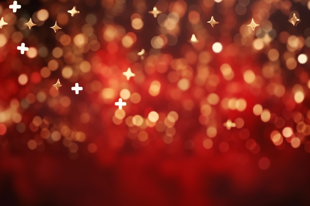 Christmas background of bokeh lights and stars