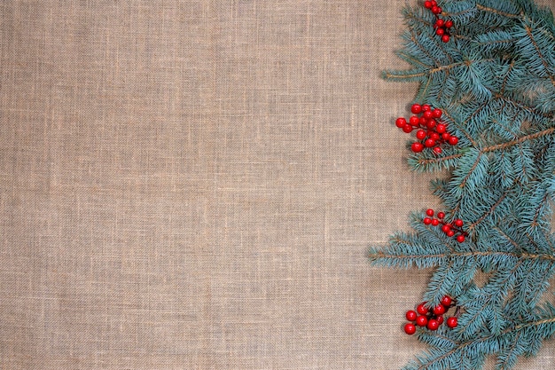 Christmas background burlap