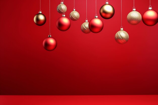 Christmas background Christmas ornaments banner template copy space for text New year concept