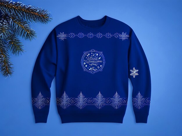 Christmas background dark blue sweatshirt Christmas unisex sweater mockup