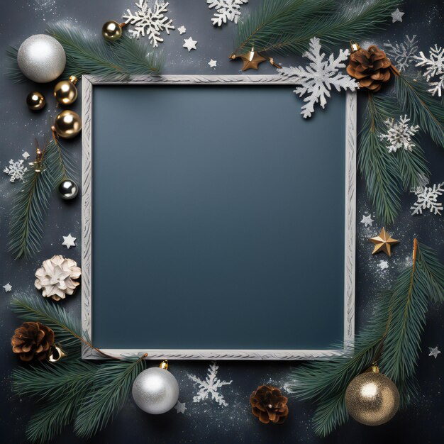 クリスマスの背景 暗い灰色のフレーム コピースペース クリスマスの祝いの背景