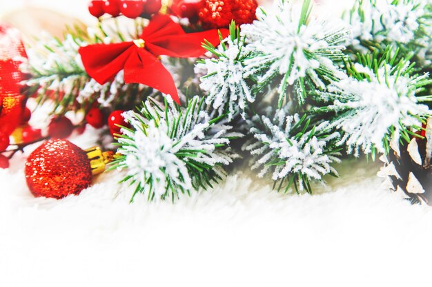 Christmas background. happy New Year. Selective focus