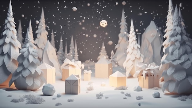 Christmas background Illustration AI GenerativexA