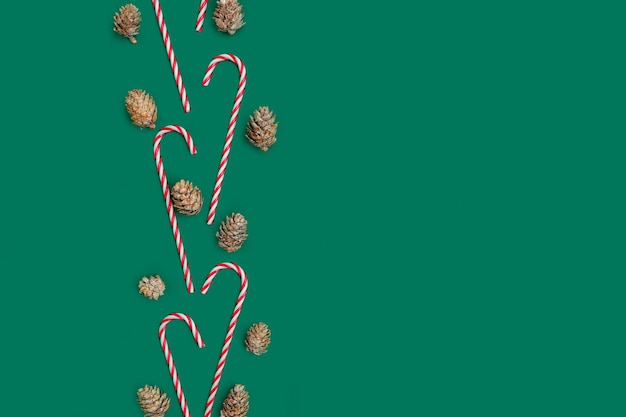 Christmas background for letter to Santa on green Invitation Space for wishes View from above