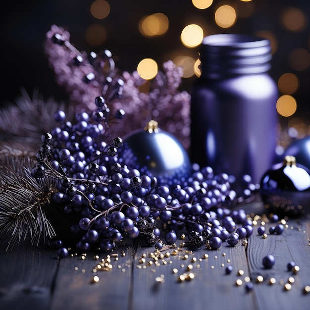 主な色は黒で紫で作られたクリスマスの背景