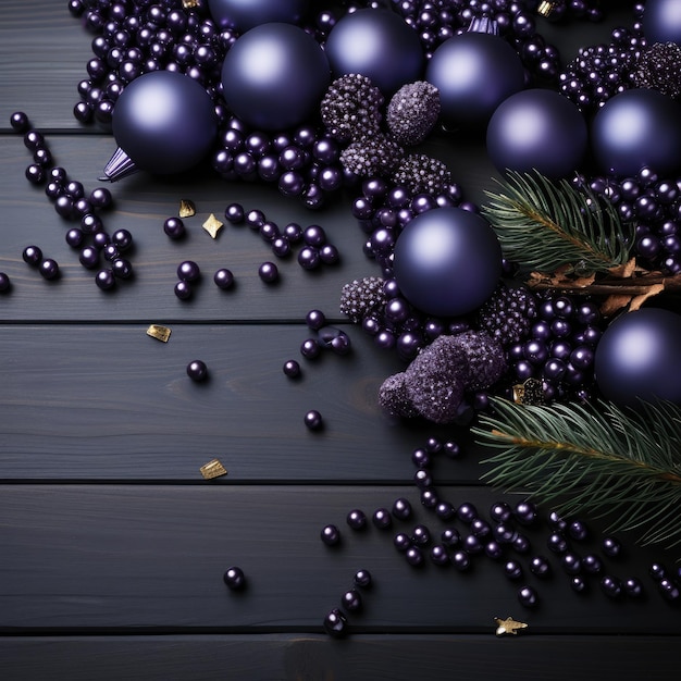主な色は黒で紫で作られたクリスマスの背景
