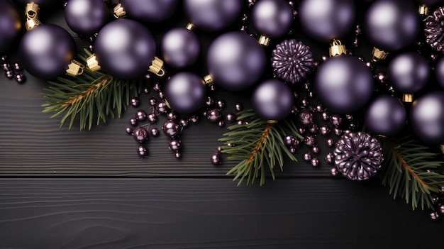 黒を原色とした紫で作られたクリスマスの背景
