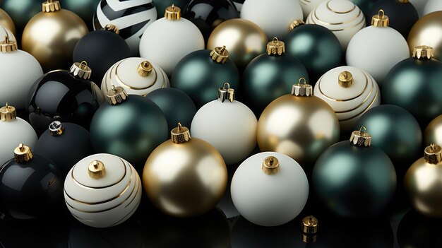 A christmas background made of white and green with black as the primary color