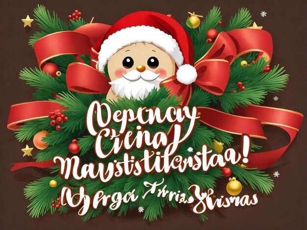 Photo christmas background merry christmas and happy new year christmas tree wreath decorated with chri