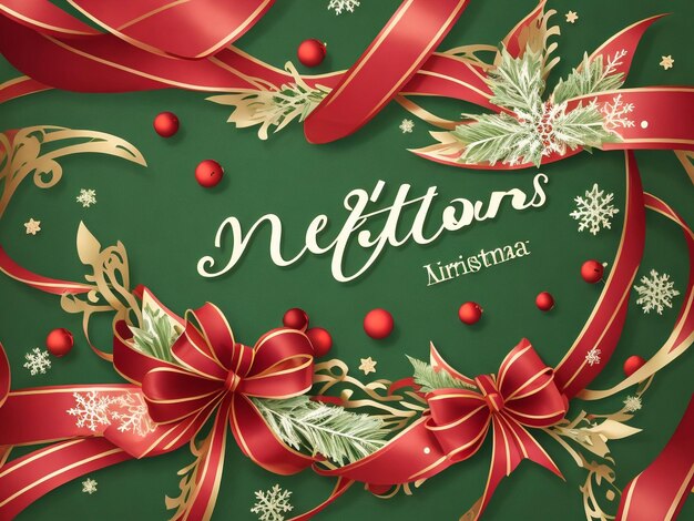 Photo christmas background merry christmas and happy new year christmas tree wreath decorated with chri