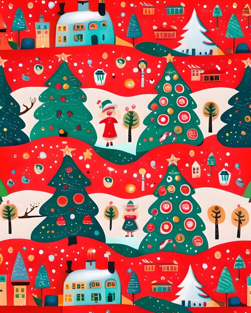 Photo christmas background naive art