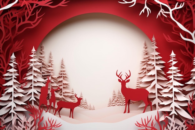 christmas background paper cut copy space