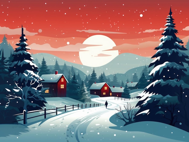 Foto sfondo natale inverno rosso e blu