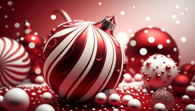 Christmas background in red and white colors modern beautiful Generative AI