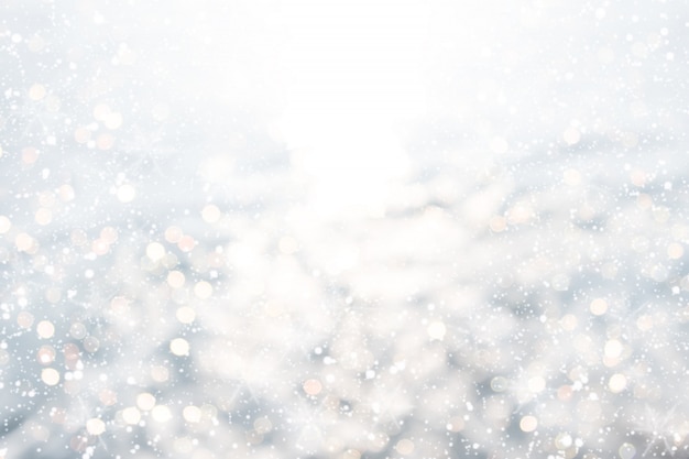 Premium Photo  Christmas background - white glitter christmas abstract snow  with blur bokeh light background.