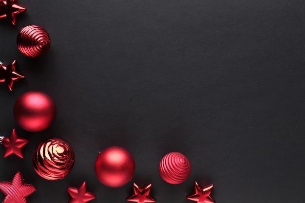 Christmas background with balls and copyspace