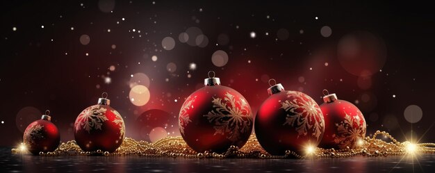 美しい装飾品でクリスマスの背景 コピースペースバナー ジェネレーティブai
