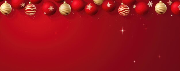 Foto sfondio natalizio con bellissimi ornamenti copia banner spaziale generative ai